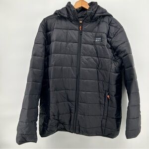 JS Lifestyle Men's Sz L Black Lightweight Heated Puffer Jacket With Battery